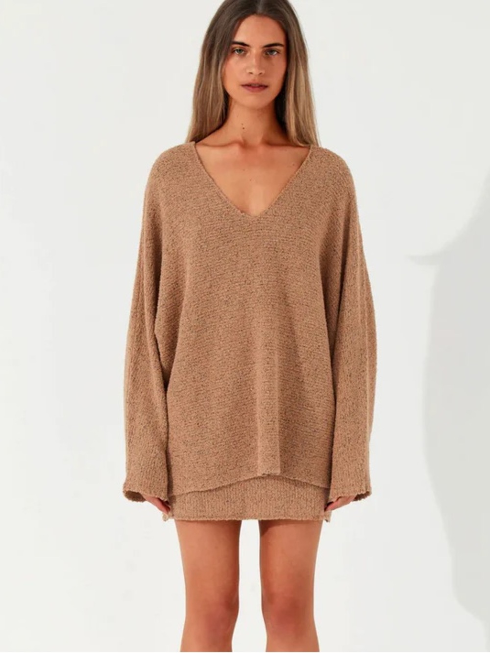 Zulu And Zephyr Almond Cotton Blend Knit Jumper NWOT & Matching Bralette Top